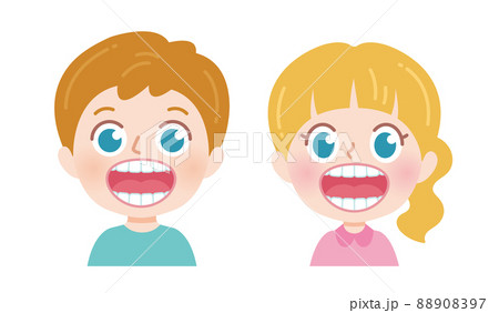 白い歯を見せて笑う子供 88908397