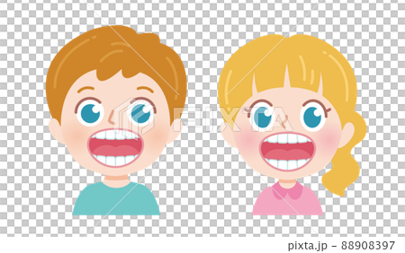 白い歯を見せて笑う子供 88908397