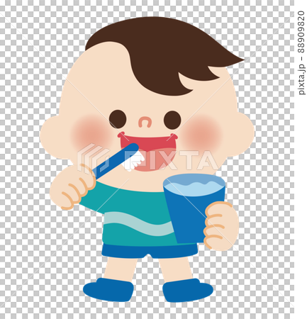 歯磨きをするこどものイラスト 歯磨きをするこどものイラスト 88909820