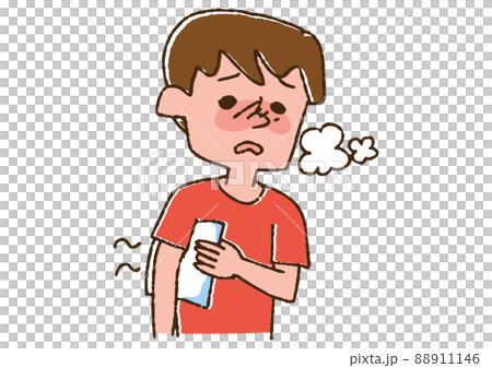A boy chilling his armpits, a comical handwritten person, vector, line art and color A boy chilling his armpits, a comical handwritten person, vector, line art and color 88911146