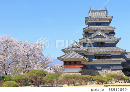 桜咲く春の国宝松本城 桜咲く春の国宝松本城 88912849