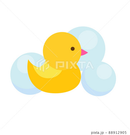 Yellow rubber duck. Kids and children bathing toy Vector illustration Yellow rubber duck. Kids and children bathing toy Vector illustration 88912905