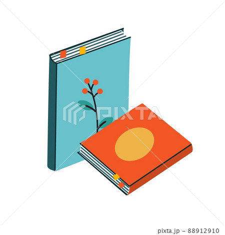 Books, pair of notebooks, diary. Lifestyle home interior clip art 88912910
