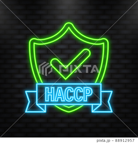 Neon Icon. HACCP Hazard Analysis Critical Control Points. 88912957