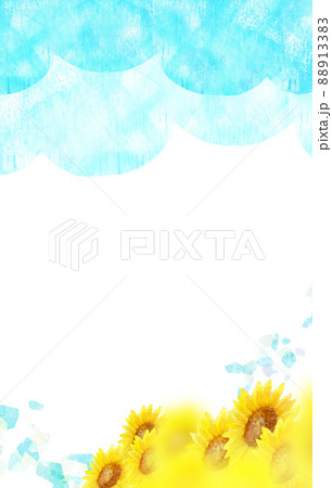真夏のひまわり　背景素材 88913383