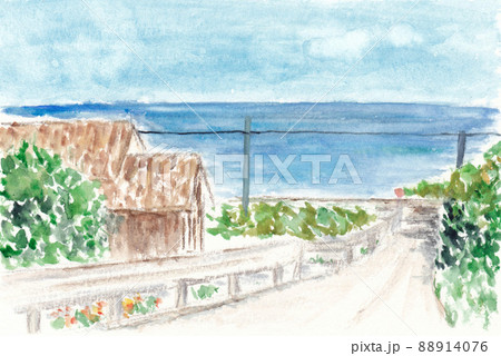 海が見える坂道 88914076