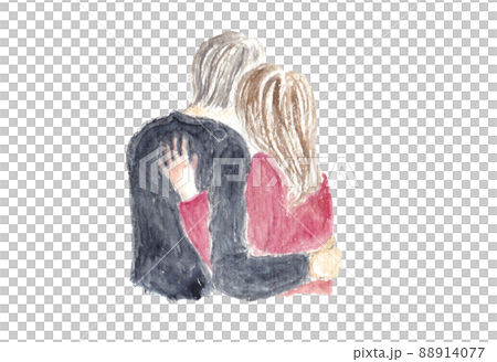 Back view of men and women hugging each other 88914077