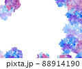 カラフルな紫陽花のフレーム 88914190