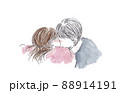 キスをする恋人 88914191