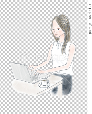 一個女人在電腦上打字 88914193