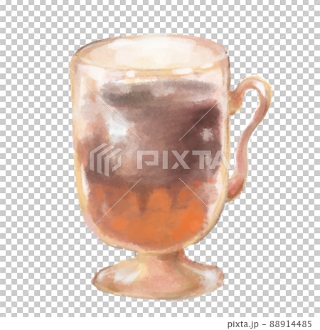 Coffee orange mixed refreshing drink in glass cup watercolor painting illustration Coffee orange mixed refreshing drink in glass cup watercolor painting illustration 88914485