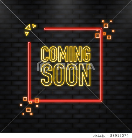 Coming soon megaphone yellow banner in 3D style on white background. Vector illustration 88915074