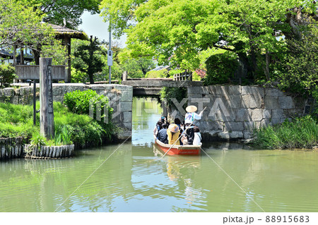柳川市 掘割りのある風景 柳川城堀水門 柳川市 掘割りのある風景 柳川城堀水門 88915683