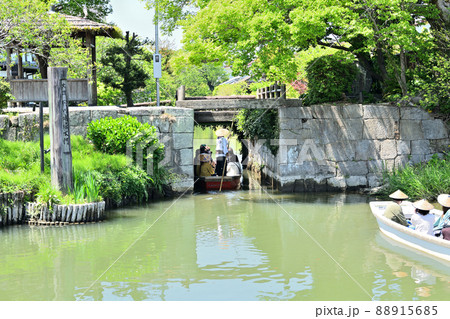 柳川市 掘割りのある風景 柳川城堀水門 柳川市 掘割りのある風景 柳川城堀水門 88915685