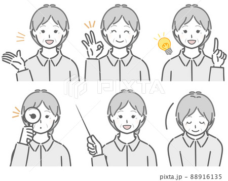 解説する高齢女性 解説する高齢女性 88916135