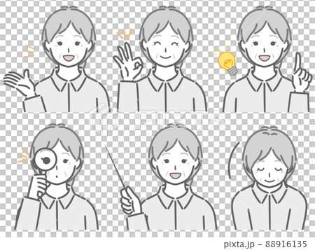 解説する高齢女性 解説する高齢女性 88916135