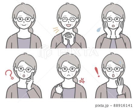 高齢女性の色々な表情 高齢女性の色々な表情 88916141