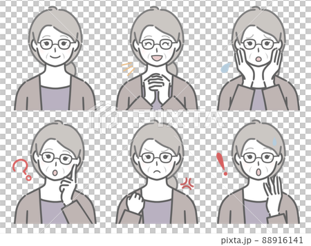 高齢女性の色々な表情 高齢女性の色々な表情 88916141