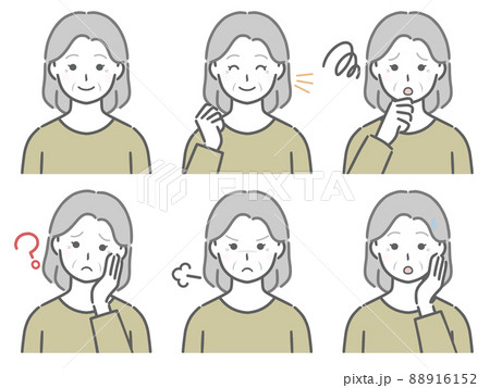 高齢女性の色々な表情 88916152