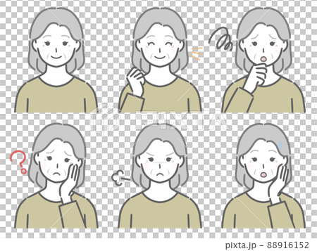 高齢女性の色々な表情 88916152
