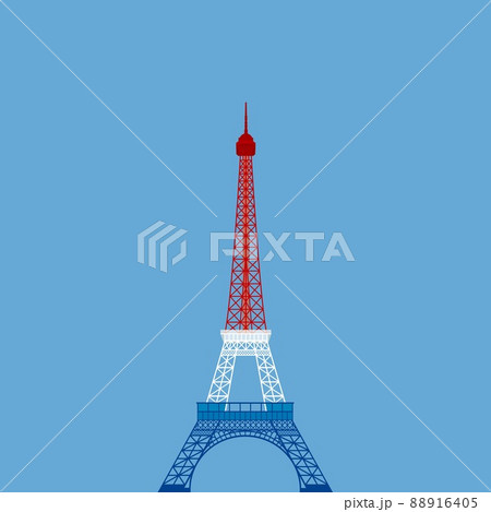 エッフェル塔 Tour Eiffel トリコロールのイラスト素材