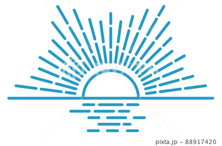 Vintage sunset symbol. Ethnic sunrise line icon 88917420