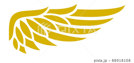 Eagle wing. Golden bird feathers. Angel sign 88918108