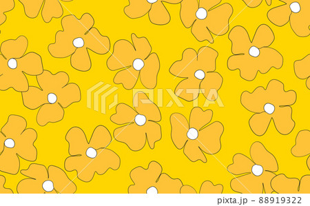 Floral seamless with hand drawn color flowers. Cute summer background. Modern floral compositions. Fashion vector stock illustration for wallpaper, posters, card, fabric, textile 88919322