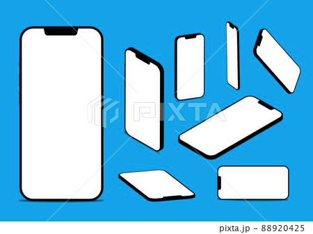 色んな角度のスマートフォンのイラスト 88920425