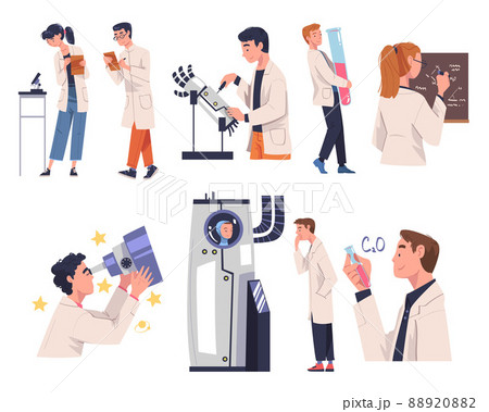 People Scientist Character Working In のイラスト素材 08