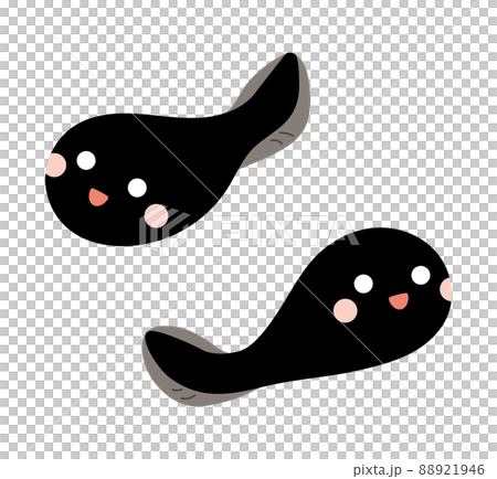 Illustration material set of two cute tadpoles Illustration material set of two cute tadpoles 88921946