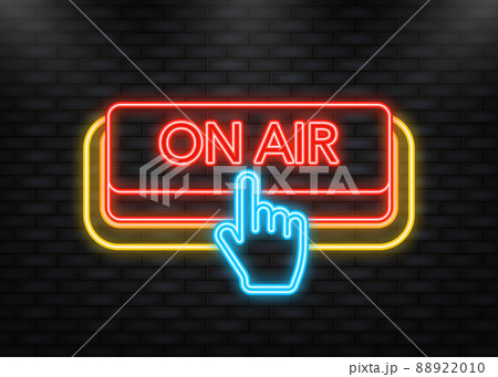 Neon Icon. On air red button on white backround. Vector illustration Neon Icon. On air red button on white backround. Vector illustration 88922010