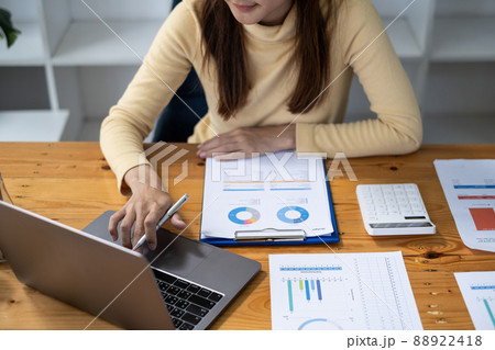 Image of Audit working and looking about transaction for corruption of company. Finance budget concept. Image of Audit working and looking about transaction for corruption of company. Finance budget concept. 88922418