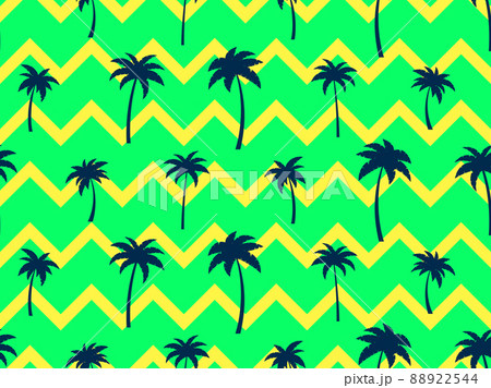 Seamless pattern with palm trees green color. Exotic summer tropical background. Palm trees design for printing on fabric, wrapping paper and banners. Vector illustration Seamless pattern with palm trees green color. Exotic summer tropical background. Palm trees design for printing on fabric, wrapping paper and banners. Vector illustration 88922544