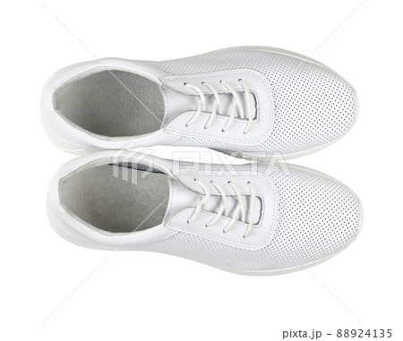 Pair of casual leather sport shoes isolated on white Pair of casual leather sport shoes isolated on white 88924135