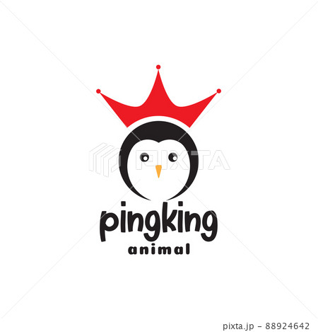 little penguin cute with crown logo design vector graphic symbol icon illustration creative idea 88924642