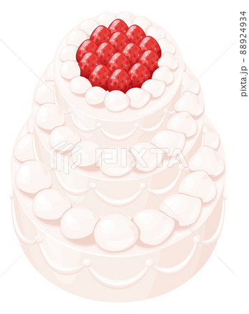 苺のウエディングケーキのイラスト_アニメ風 88924934