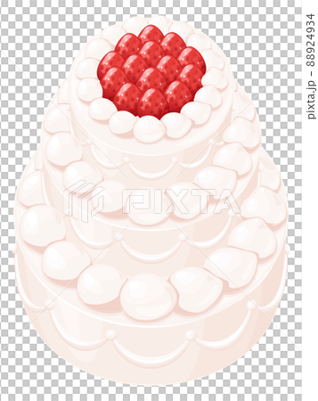 苺のウエディングケーキのイラスト_アニメ風 88924934