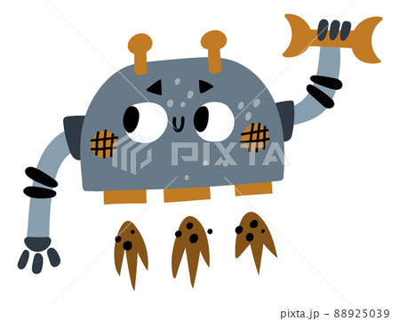 Flying robot. Cute automatic machine. Futuristic mechanic Flying robot. Cute automatic machine. Futuristic mechanic 88925039