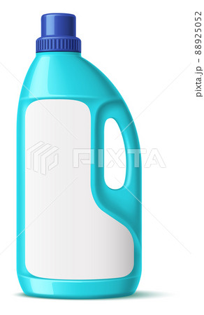 Bliue plastic bottle with handle mockup. Household detergent package design Bliue plastic bottle with handle mockup. Household detergent package design 88925052
