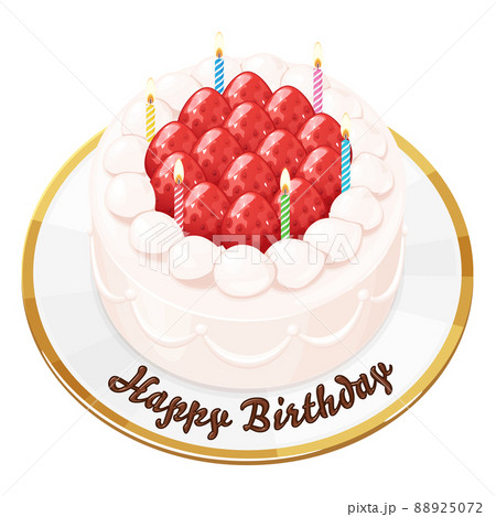 Illustration of a birthday cake with candles _... - Stock Illustration  [88925072] - PIXTA