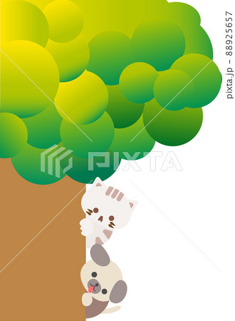 Cute Cartoon Cat And Dog Hiding Behind The のイラスト素材 5657 Cute Cartoon Cat And Dog Hiding Behind The のイラスト素材 5657
