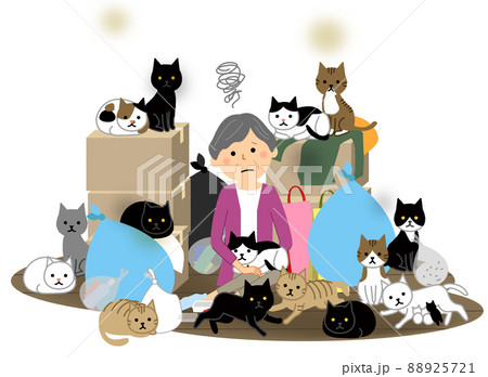 多頭飼育崩壊　シニア女性 88925721