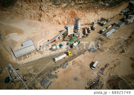 Concrete batching plant aerial view Concrete batching plant aerial view 88925749