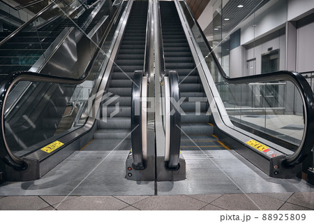 Empty escalators at the airport Empty escalators at the airport 88925809