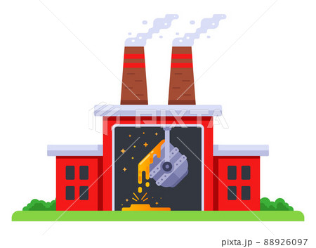 steel plant building where metal is cast. steel plant building where metal is cast. 88926097