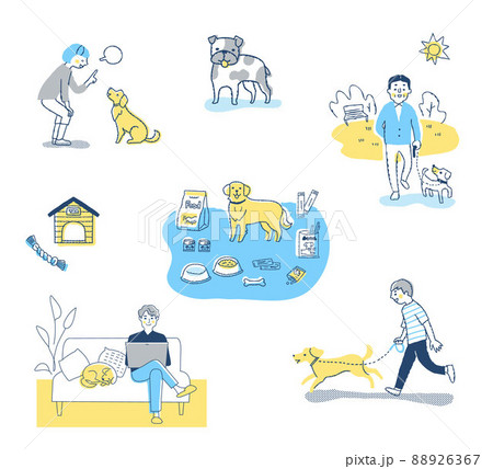 さまざまなペットとのライフシーン　セット 88926367