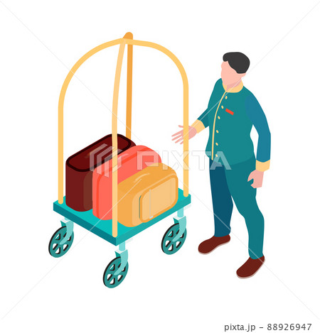 Doorman Isometric Illustration 88926947