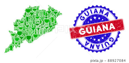 Bicolor Guiana Textured Rubber Stamp and Wine Composition of Odisha State Map Bicolor Guiana Textured Rubber Stamp and Wine Composition of Odisha State Map 88927084