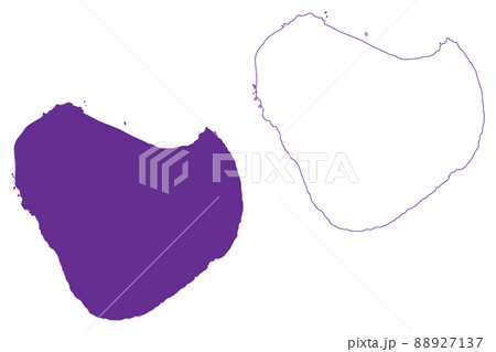 Kuroshima island (Japan, East Asia, Japanese archipelago, Yaeyama Islands) map vector illustration, scribble sketch Kuroshima (Okinawa) map 88927137